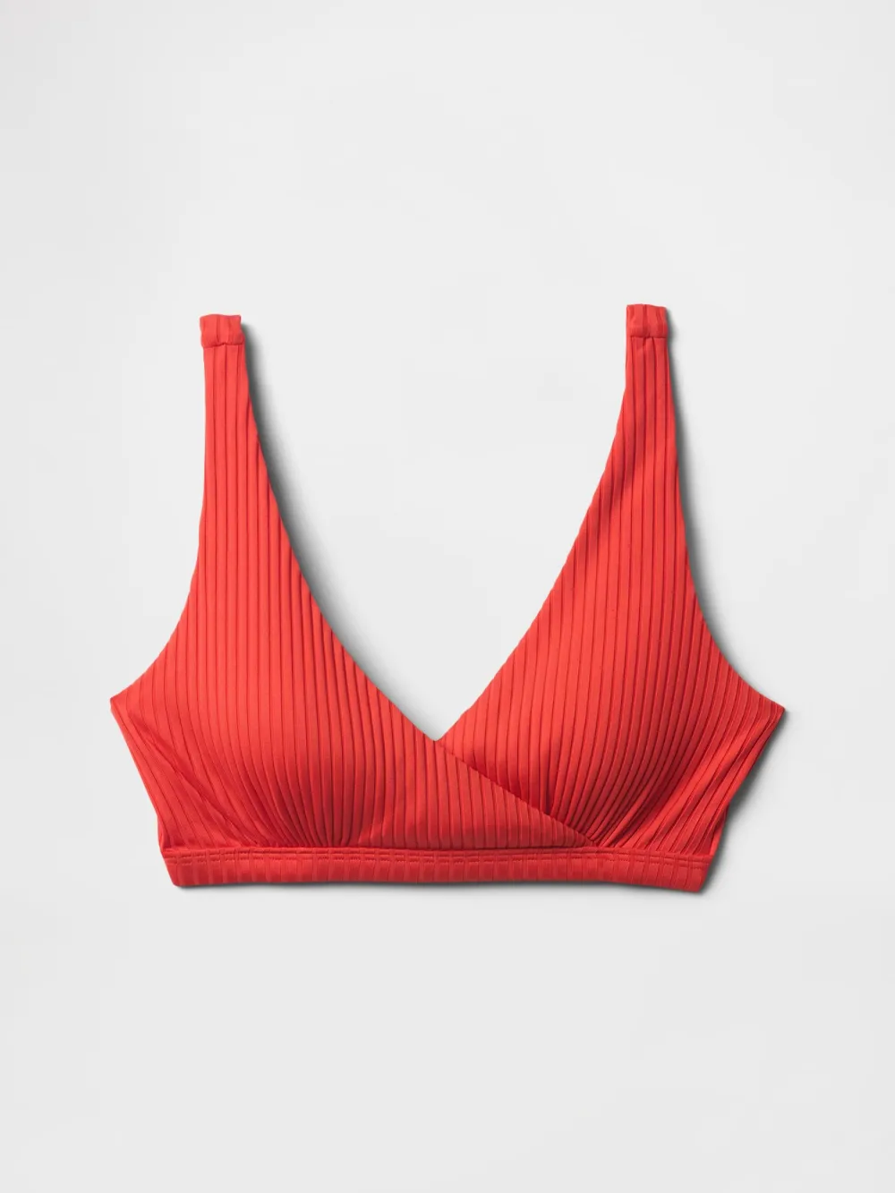 Solid Color V-Neck Bikini Top