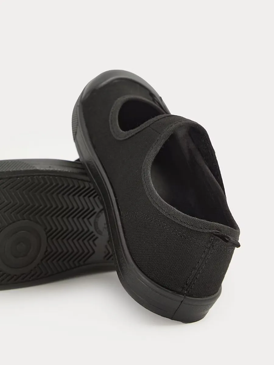 Black Bow Plimsolls