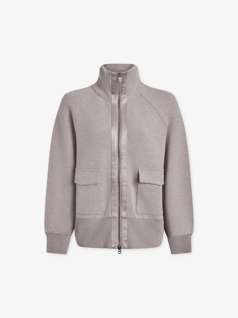 Classic Full-Zip Stand-Collar Pocketed Sweatshirt