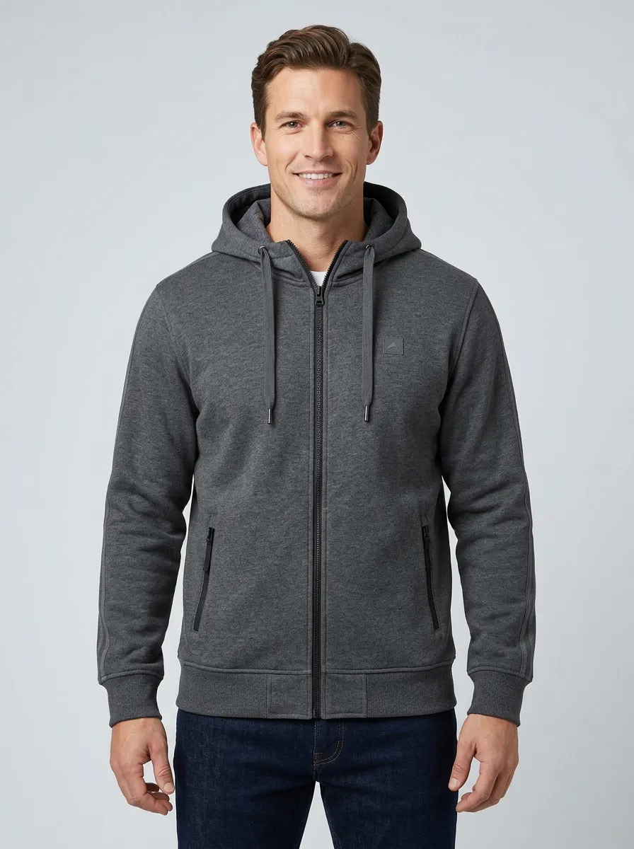 Men's Everyday Hooded Zip-Up Sports Jacket