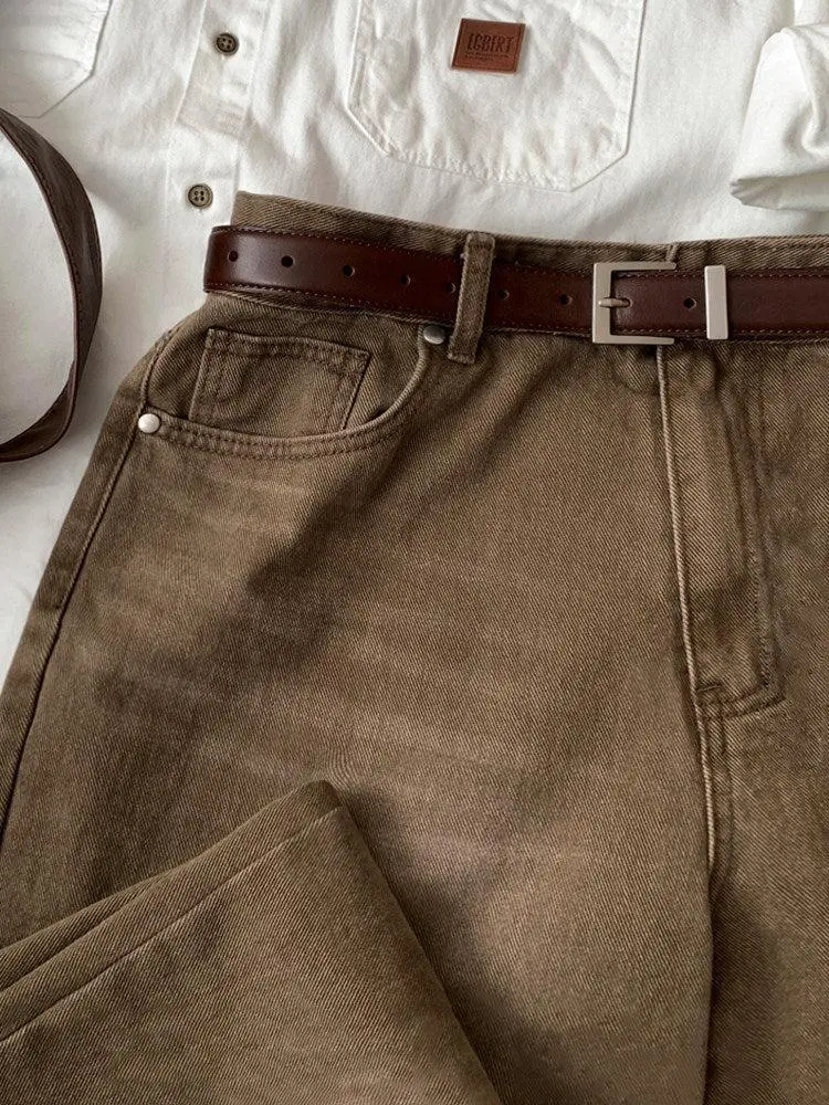 Vintage Washed Wide Leg Jeans