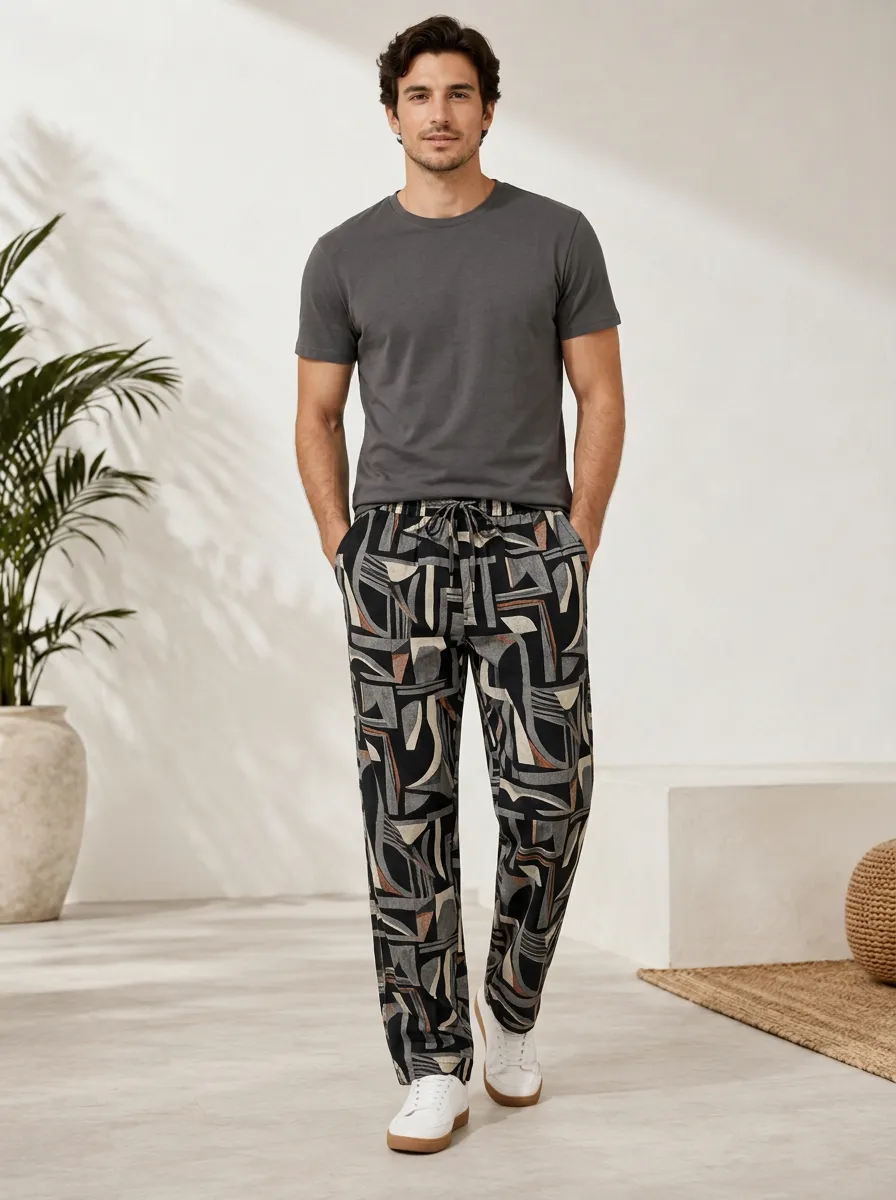 Men's Graphic Geometric Abstract Printed Pants