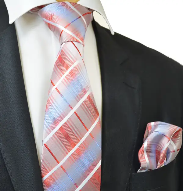 Crisp Silk Classic Men's Necktie With Pocket Square