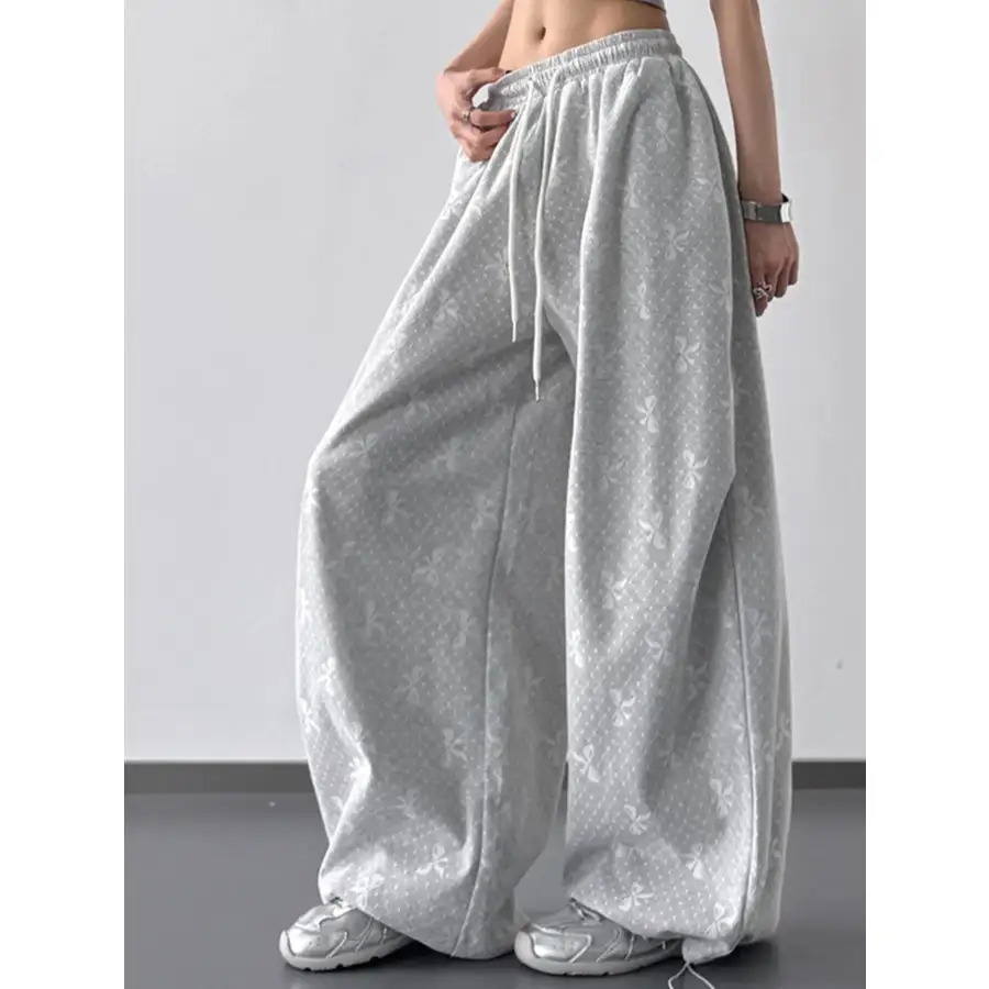 Wide Leg Casual Drawstring Pants