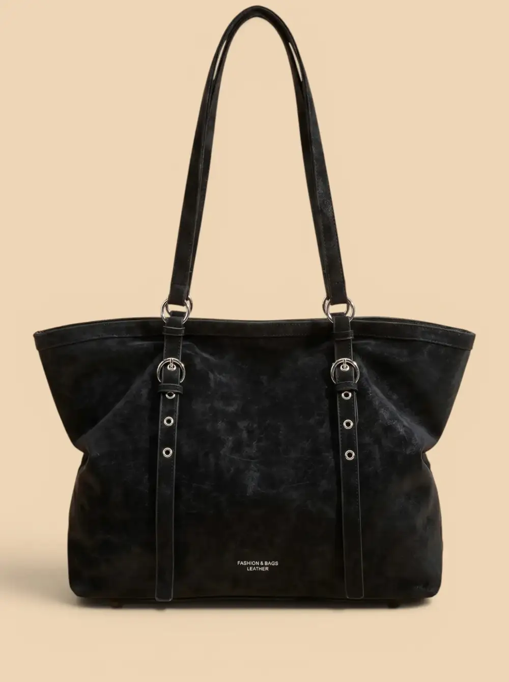 Vintage Suede Look Tote Bag