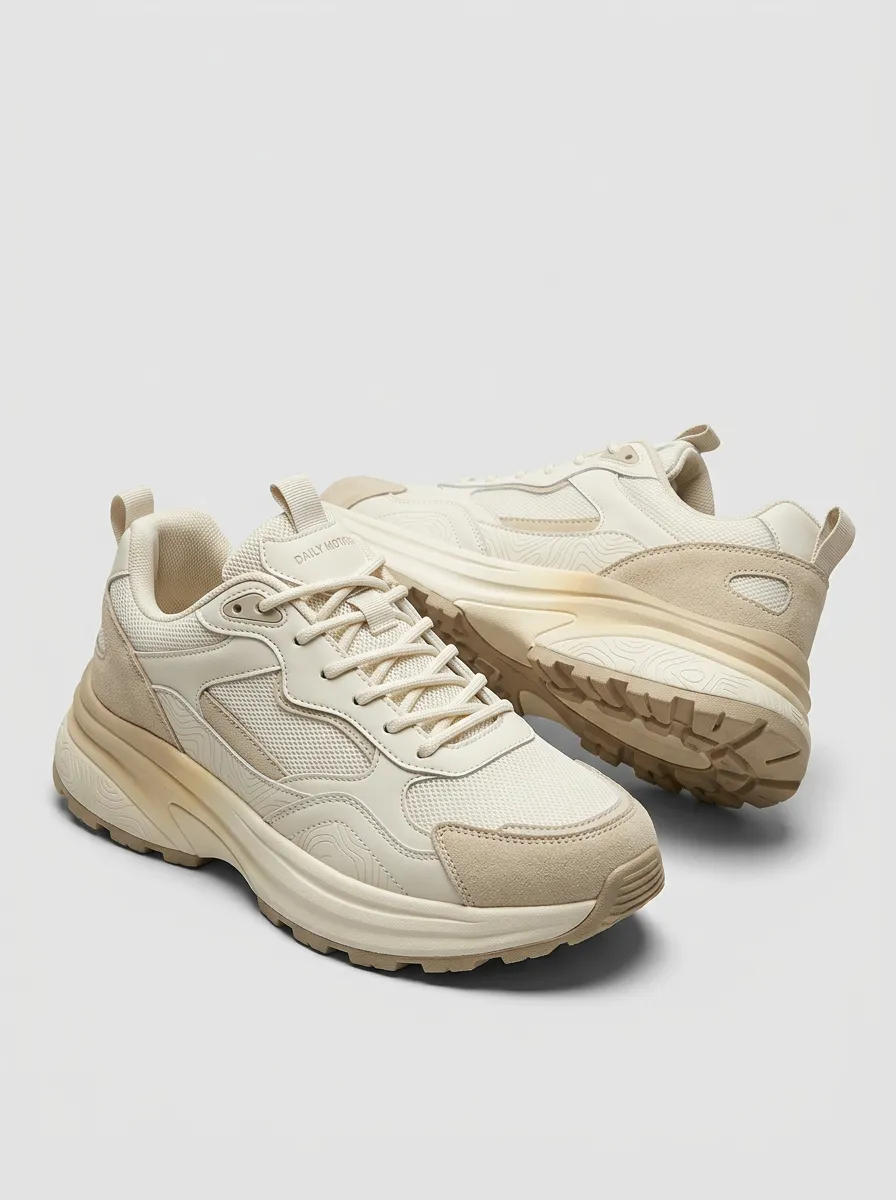Chunky-Sole Topographic Casual Sneakers
