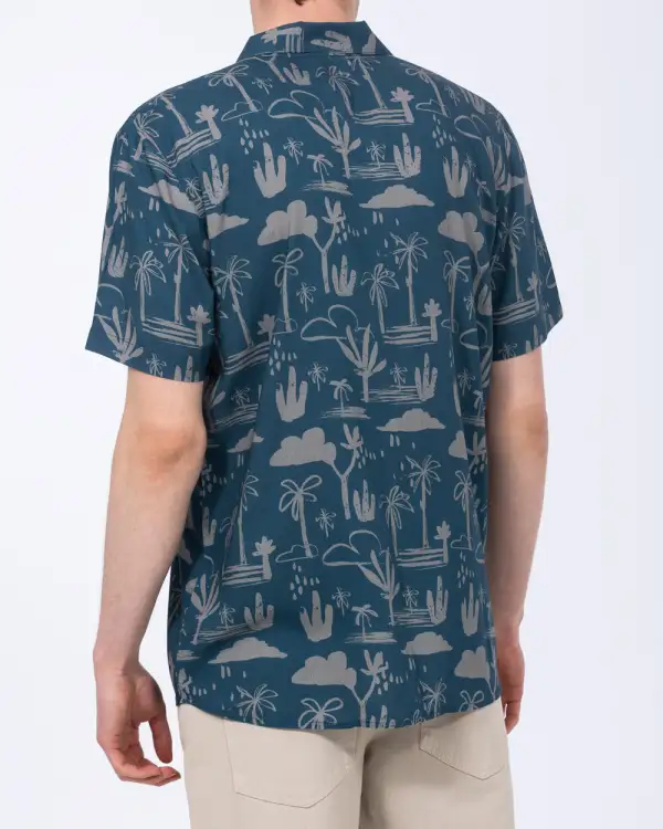 Revere Collar Short Sleeve Printed Shirt