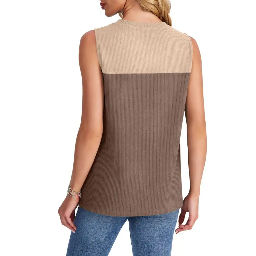 Color Block Round Neck Tank