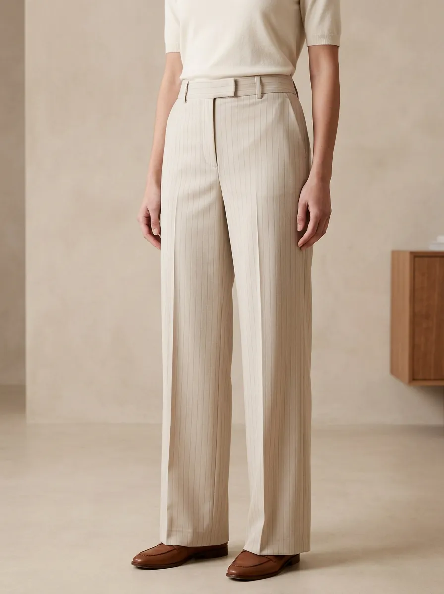 Laid Back Pinstripe High Rise Wide Leg Pants