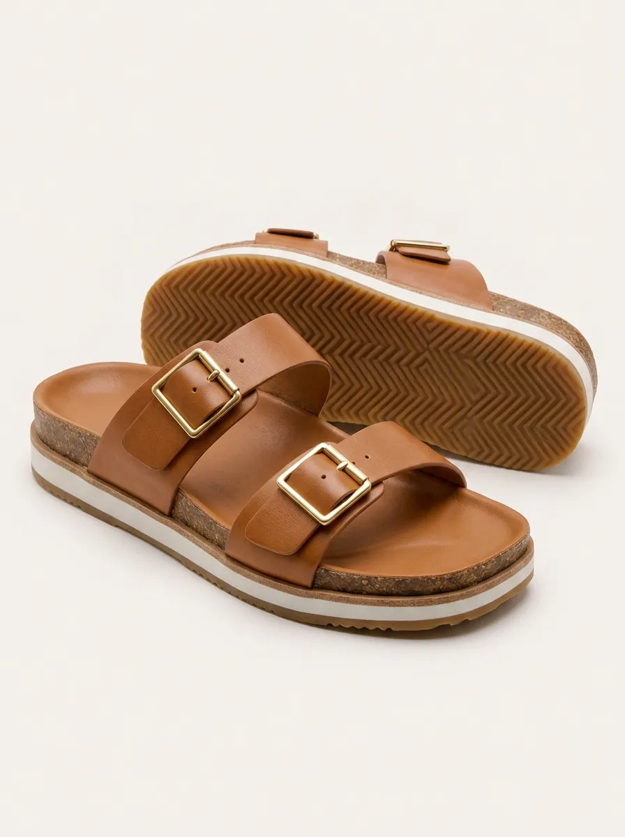 Everyday S Double Buckle Cork Footbed Sandals