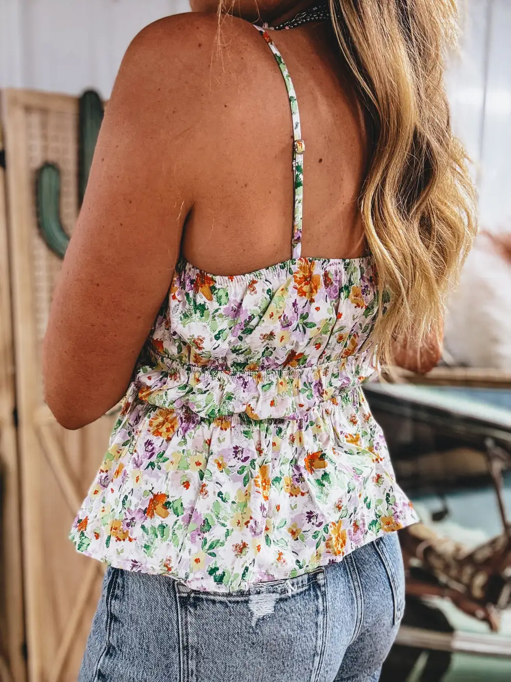 Soft Floral Print Tank Top