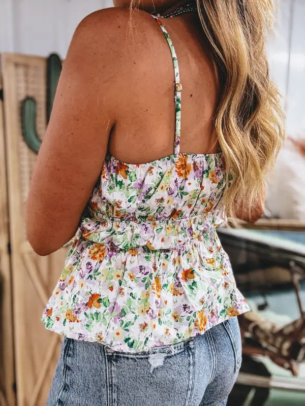 Soft Floral Print Tank Top