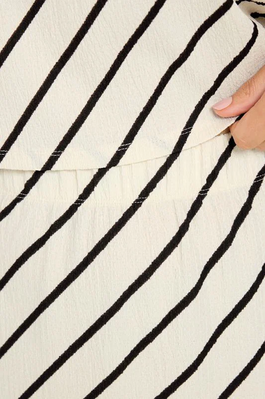 Cream Stripe Maxi Skirt detail 3