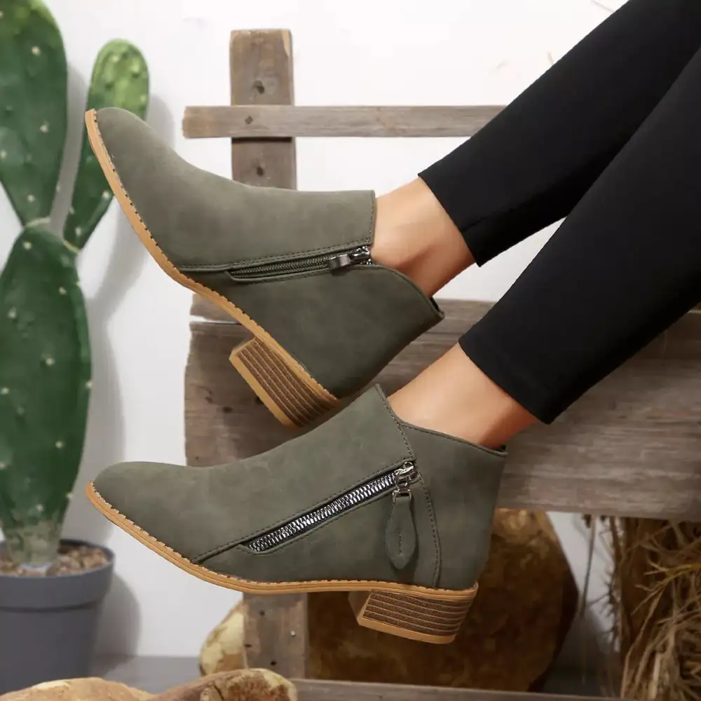 Block Heel Ankle Boots