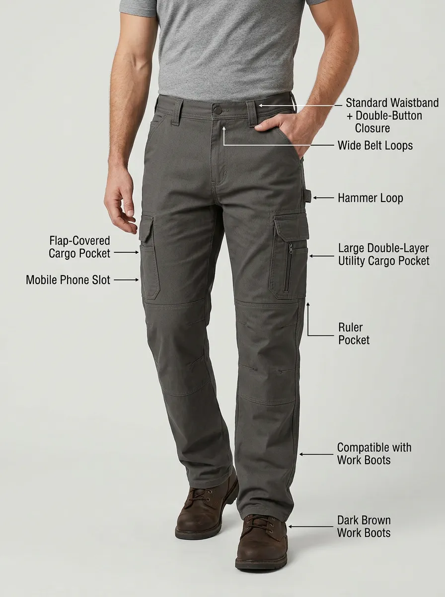 Men's Functional Storage Ready Multi-Pocket Work Pants
