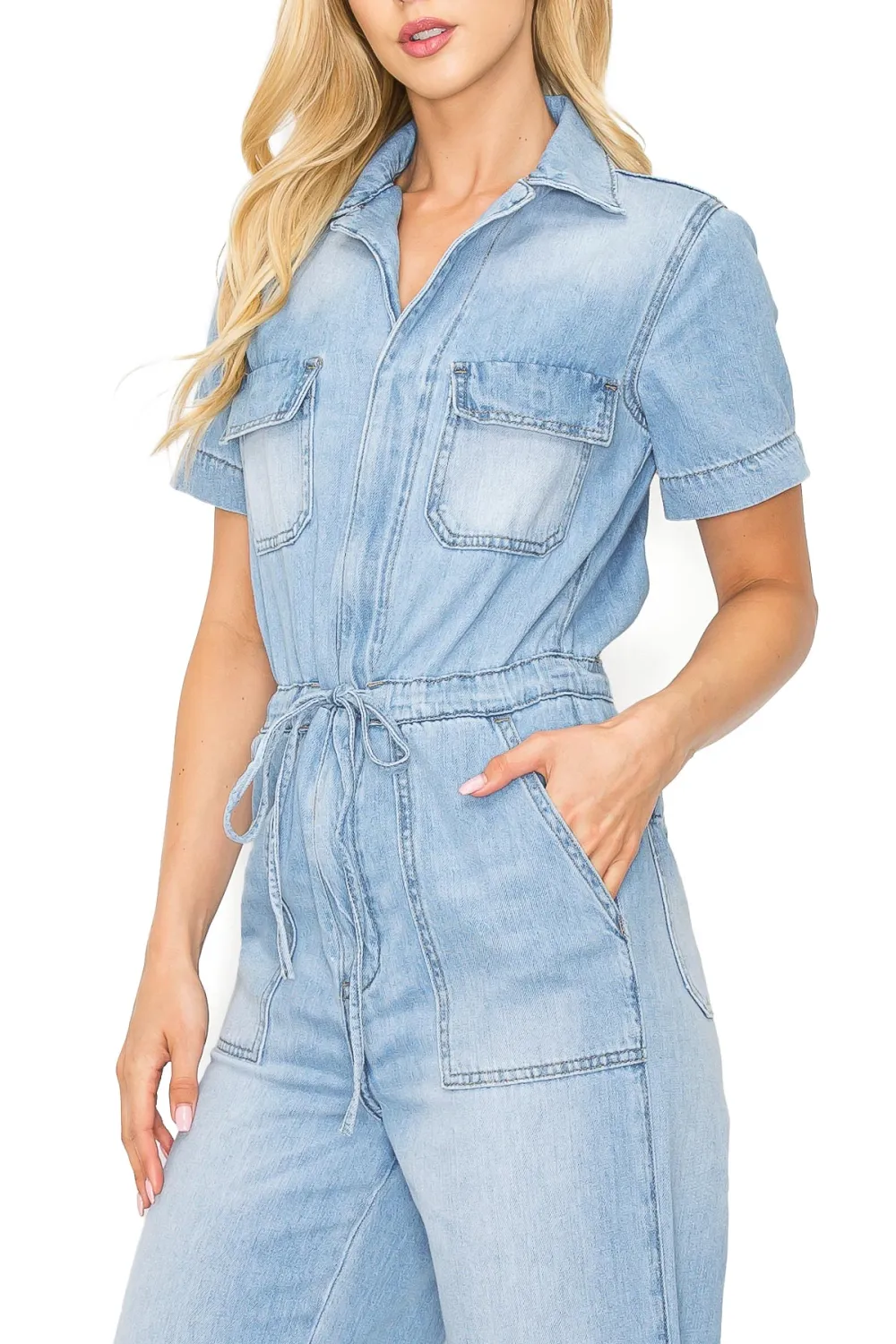 Drawstring Coverall Jumpsuit
