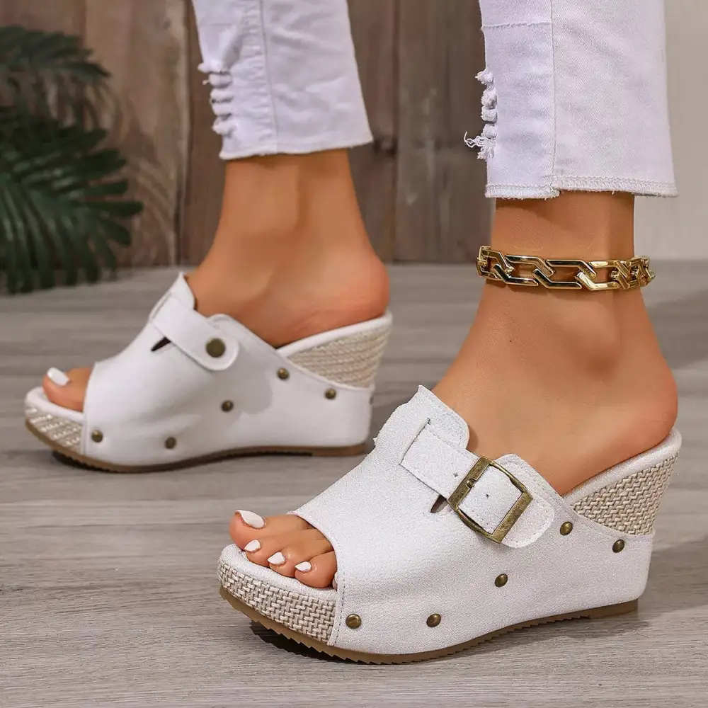 Graceful Fresh Open Toe Wedge Sandals