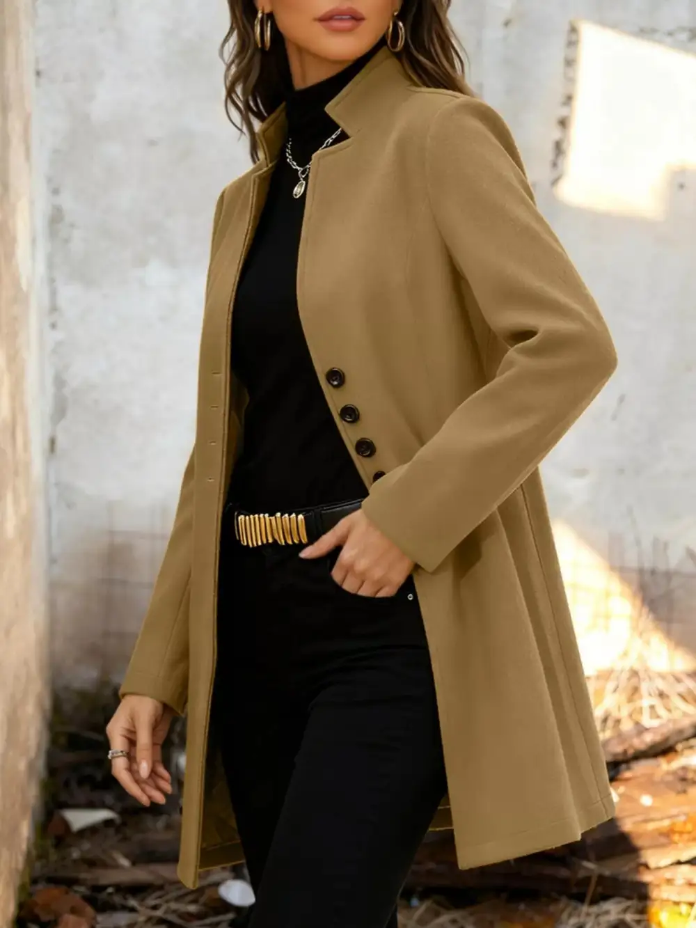 Button-down Longline Outerwear