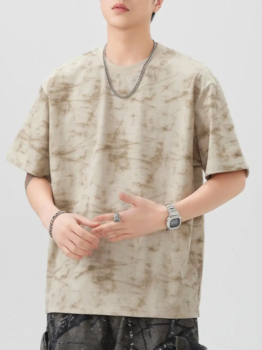 Relaxed Round Neck Half Sleeve T-Shirt