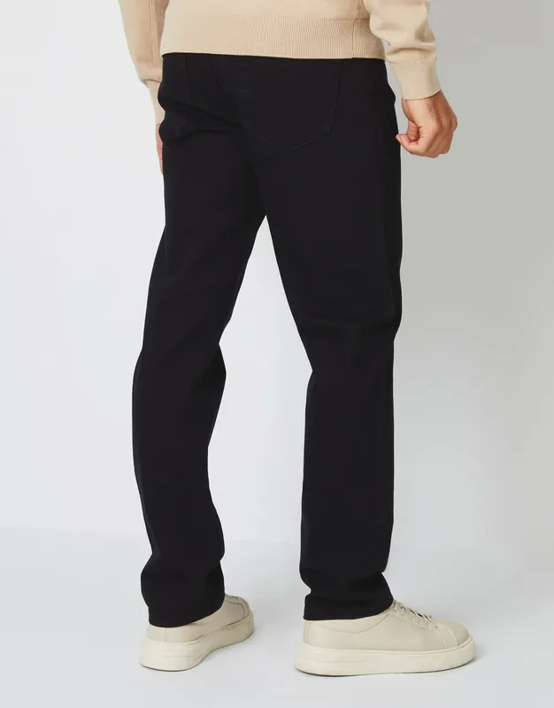 Black Straight-Leg Jeans