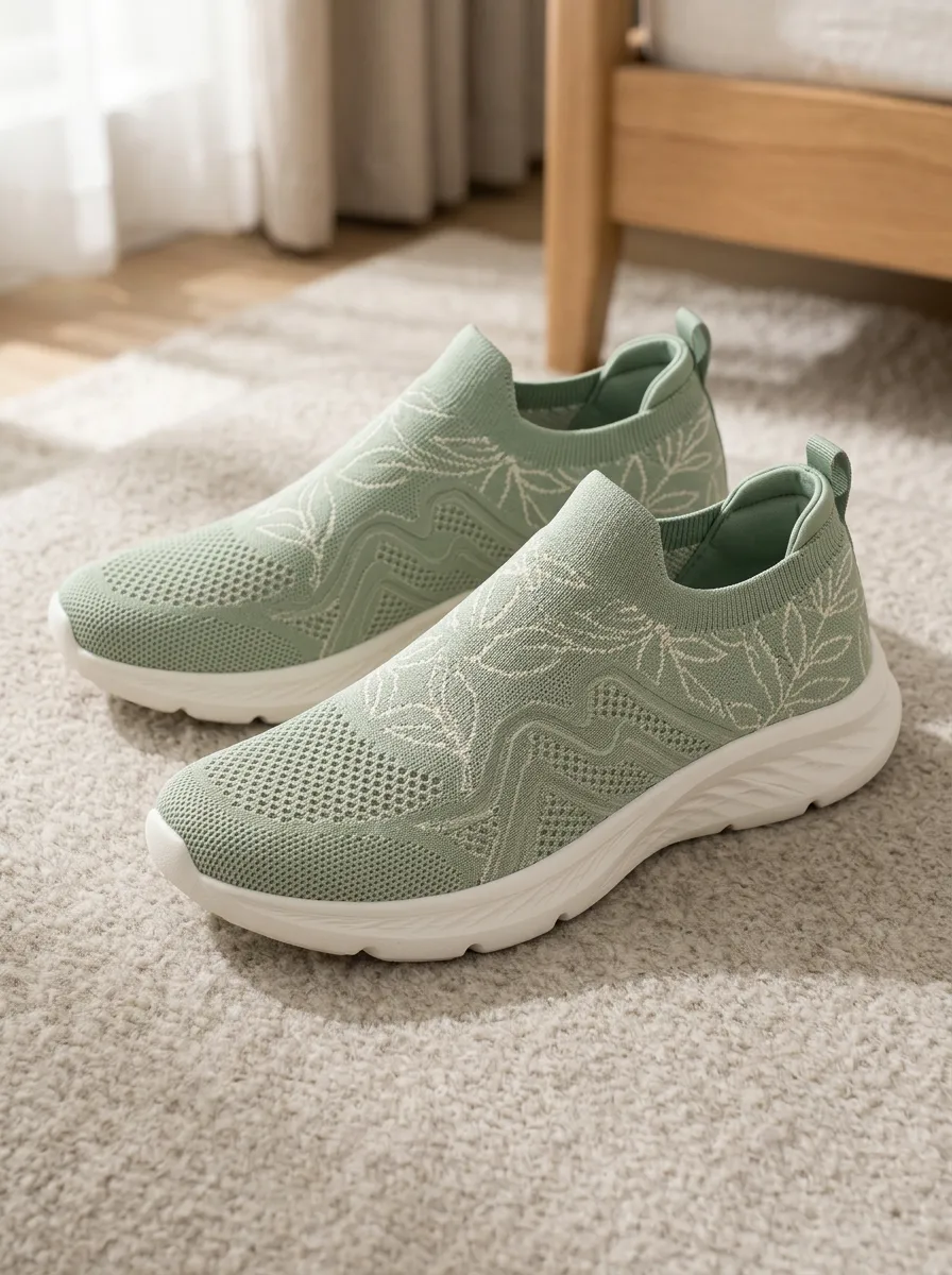 Women's Motion Leaf Pattern Printed Sneakers