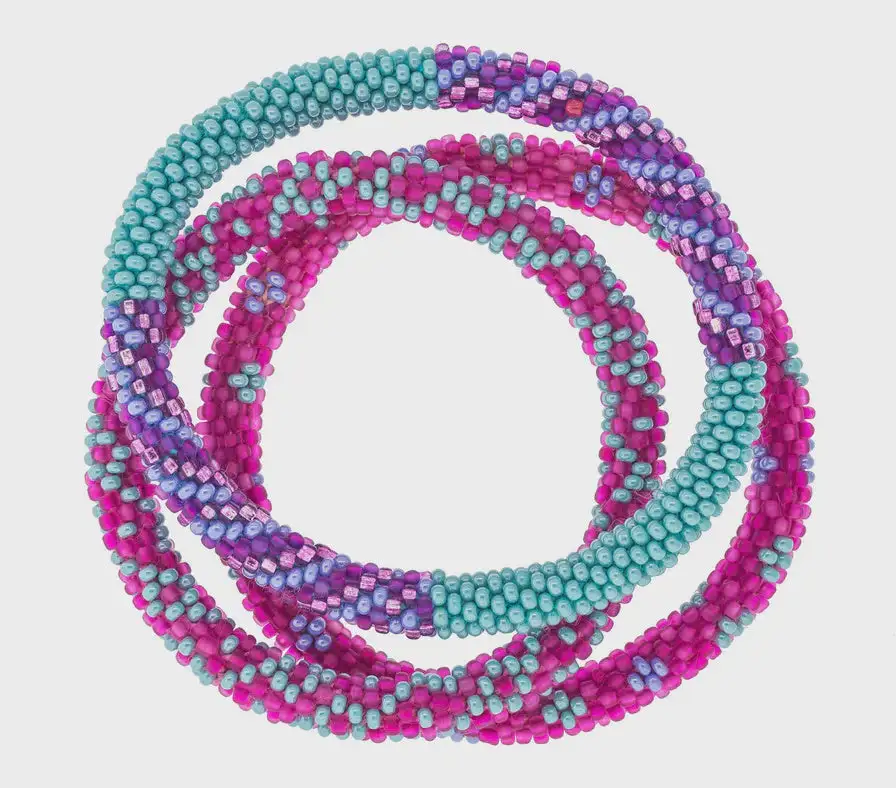 Handmade Glass Bead Roll-On Bracelet