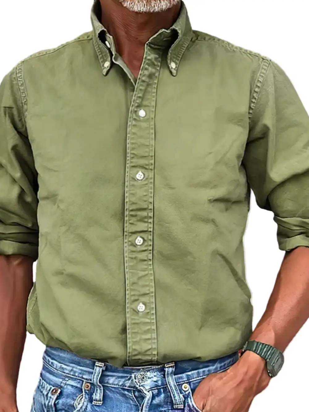 Polyester Button Down Collared Shirt