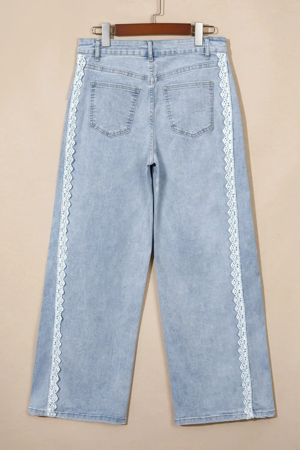 Women's Lace Trim Casual Full Length Regular Fit Jeans