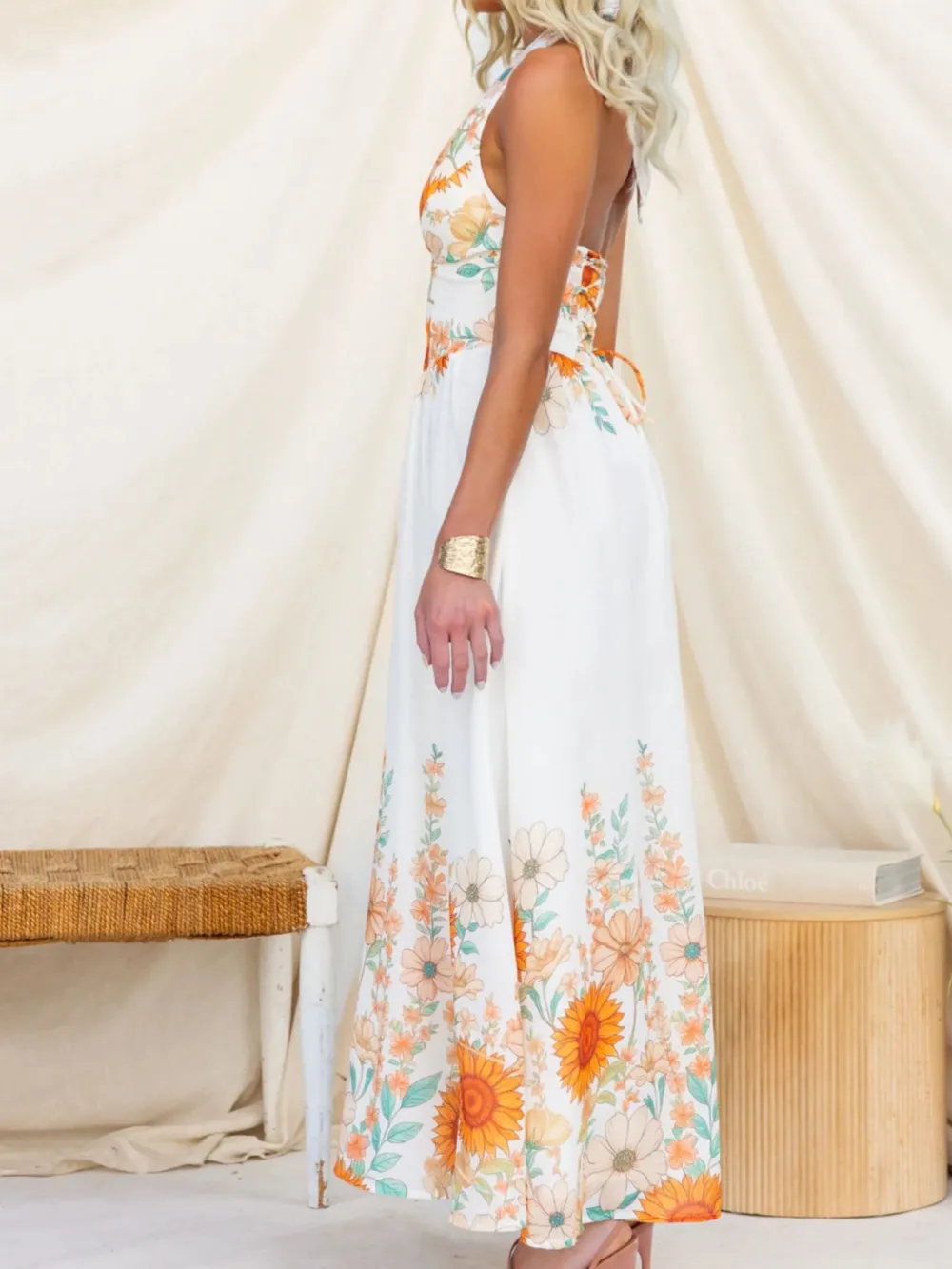 Everyday Halter Floral Maxi Dress