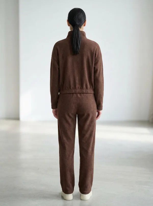 Women's Stand-Collar Full-Zip Warm Tracksuit Set