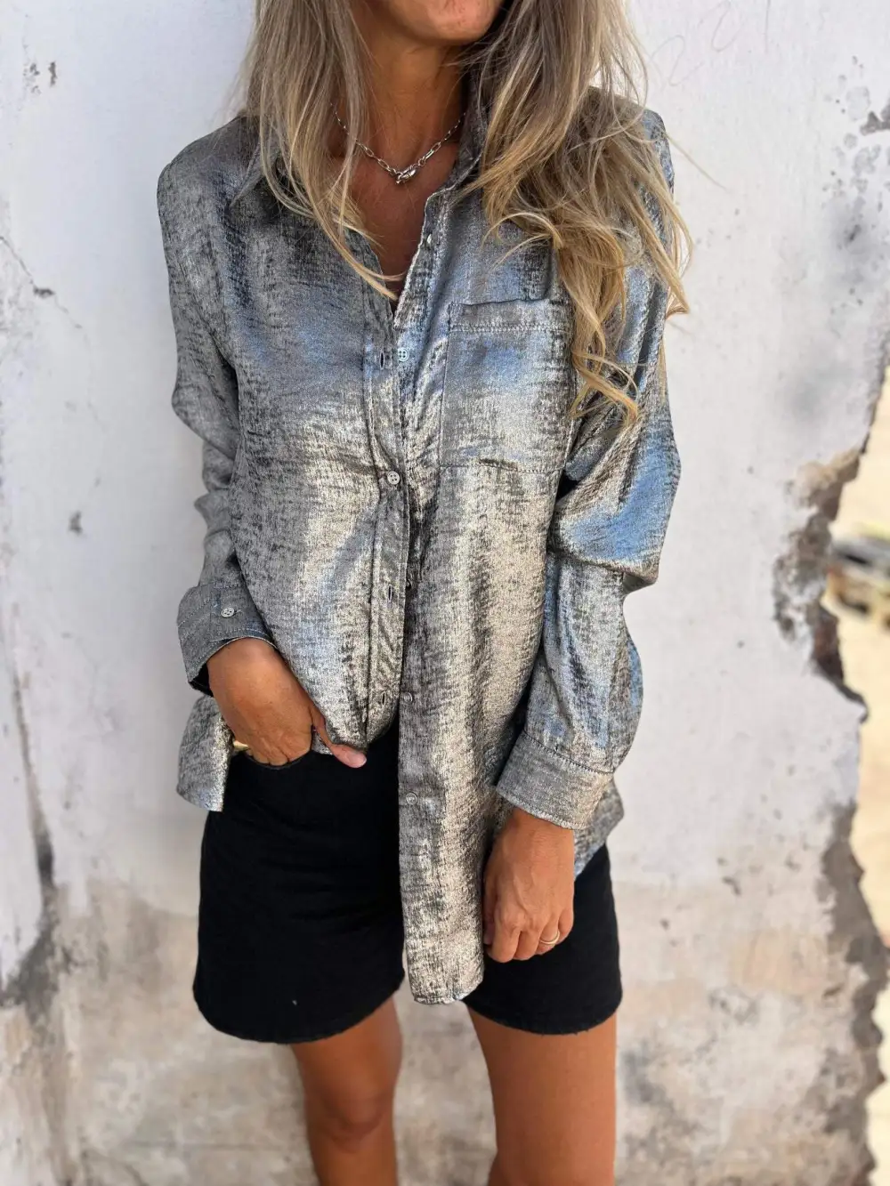Relaxed Metallic Shirt