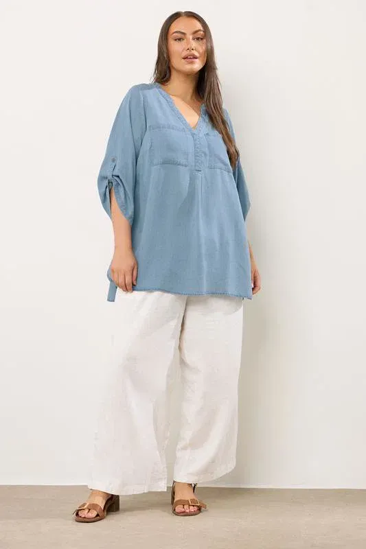 Light Blue Lyocell Overhead Utility Shirt
