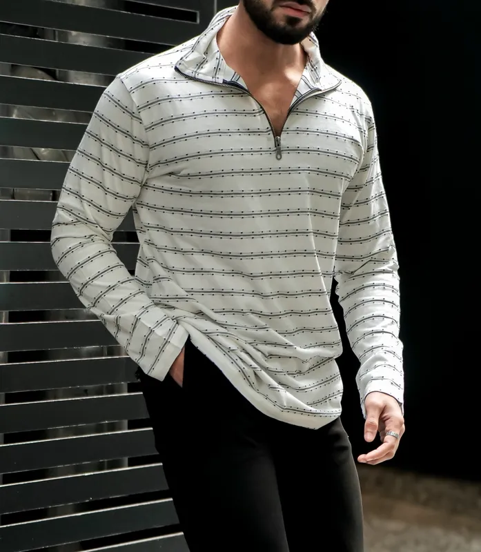 White Striped Casual Shirt