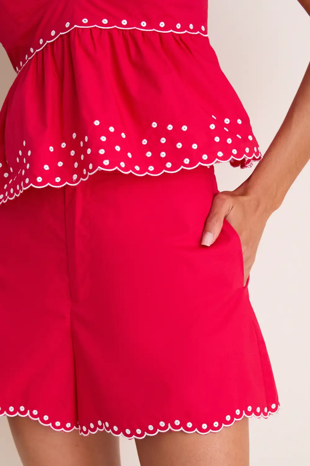 Embroidered Eyelet Shorts