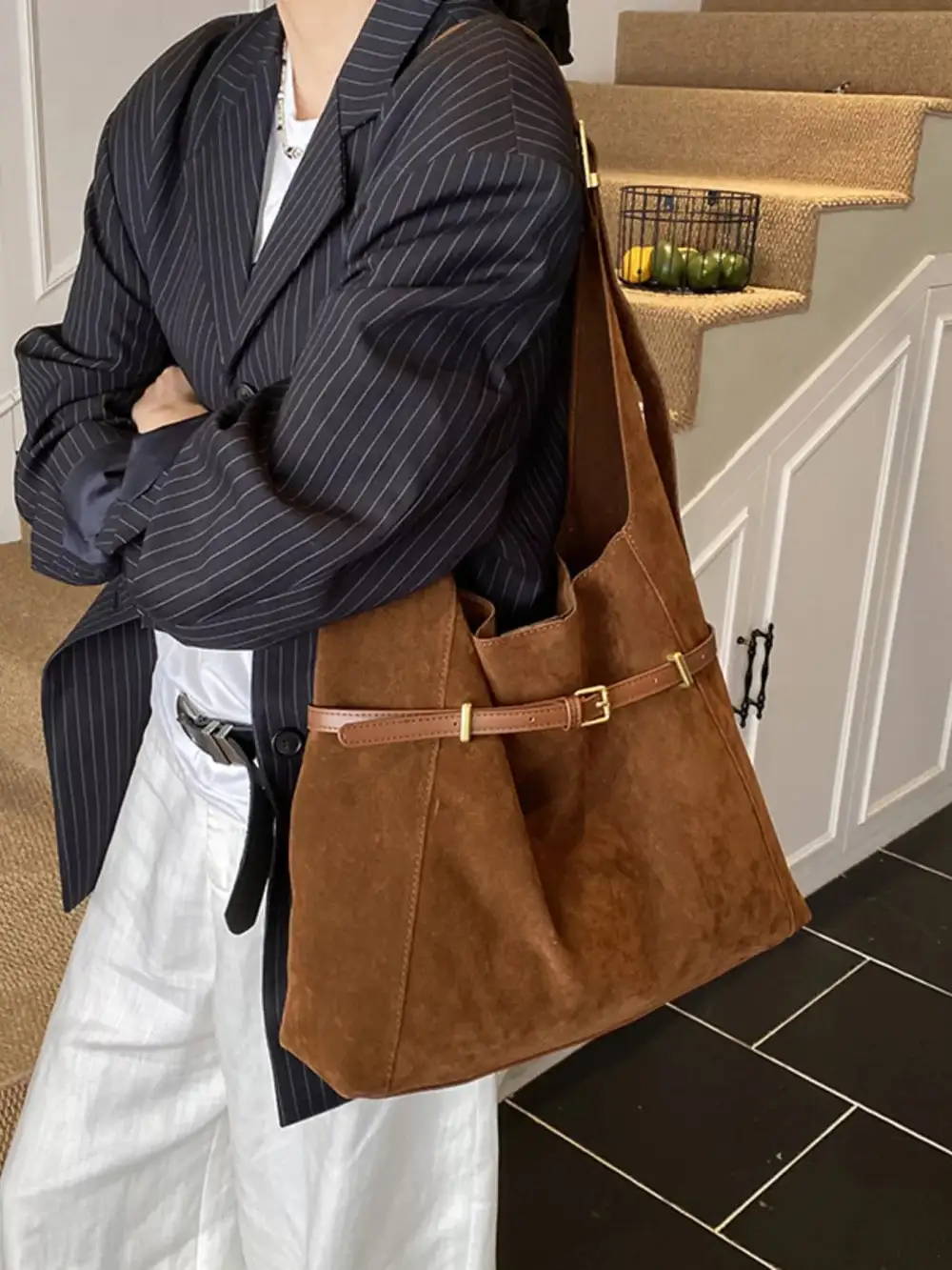 Buckle Strap Shoulder Bag