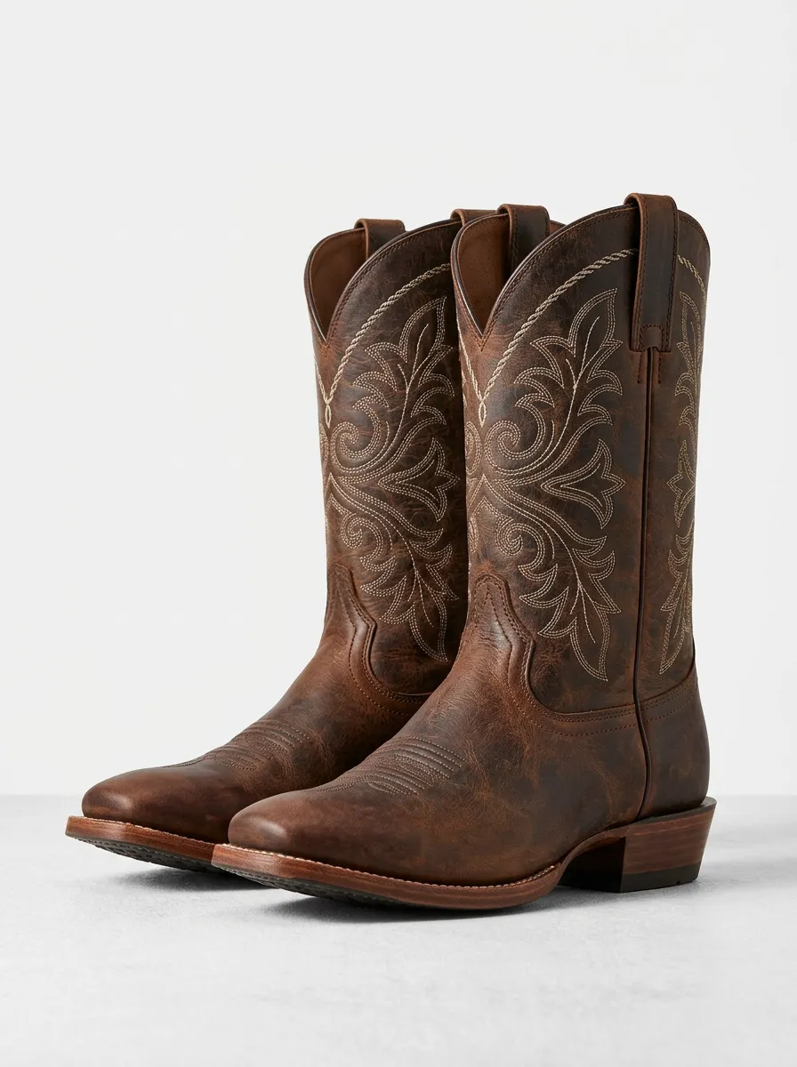 Timeless Embroidered Artisan-Look Western Boots