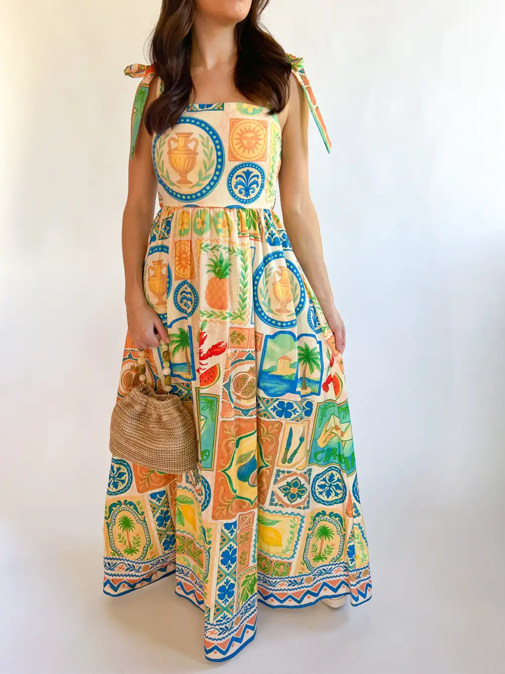 Printed Maxi Detail Dress