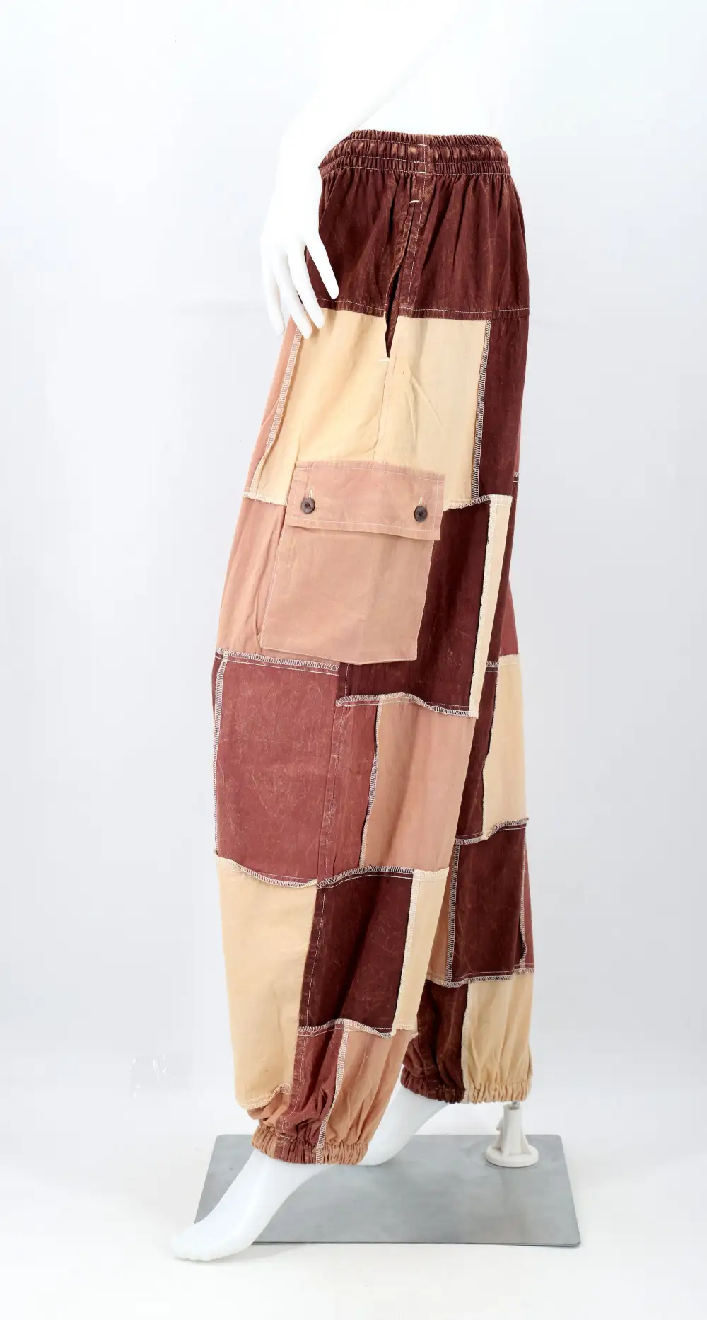 Women's Artful Harem Cargo Patchwork Cargo Pants