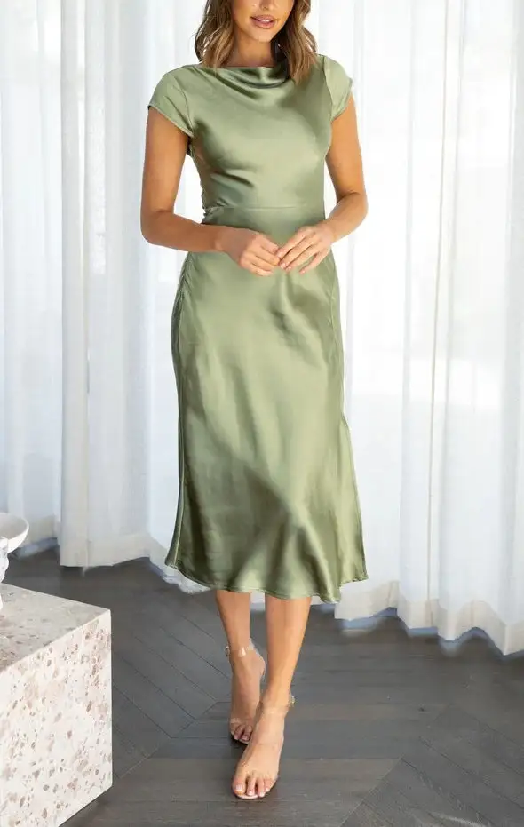 Women's Slip Evening Midi Dress