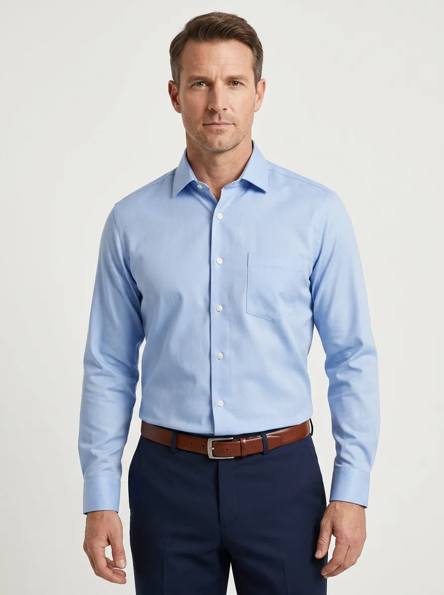 Men's Refined Solid Dress Shirt
