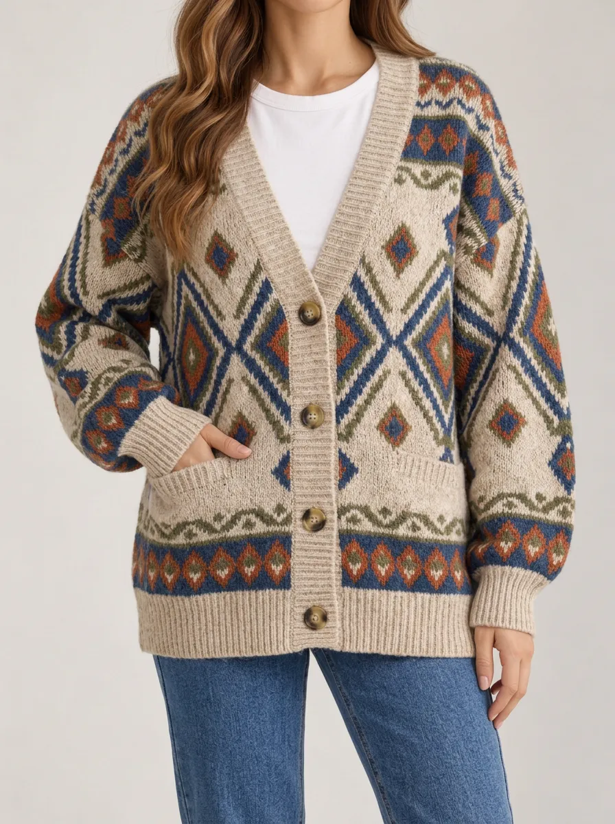 Weekend Ready V Neck Button Front Women's Everyday Knit Cardigan
