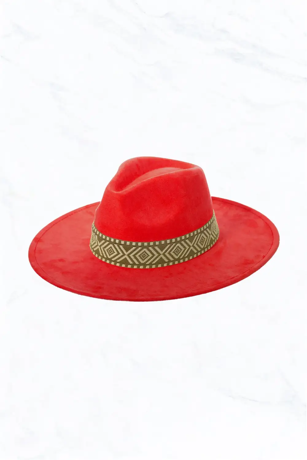 Suede Large Eaves Peach Top Fedora Hat