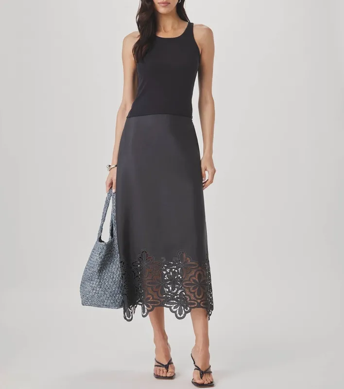 Layered Casual Eyelet Skirt