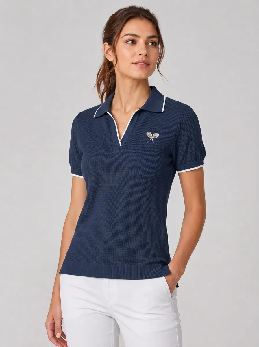 Women's Equestrian Lover Crossed Horse Bit Printed Polo Shirt
