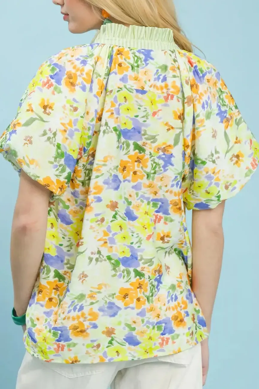 Watercolor Floral Top