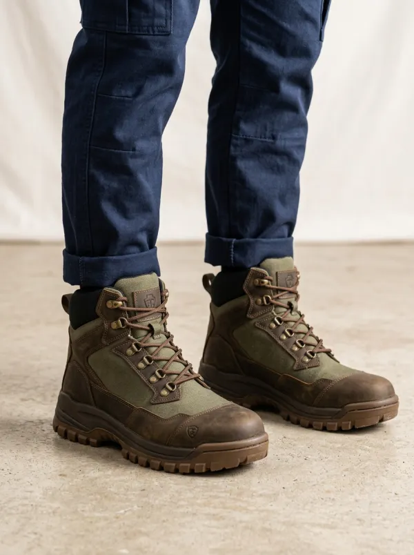 Unisex Waterproof Leather Canvas Tactical Work Boots
