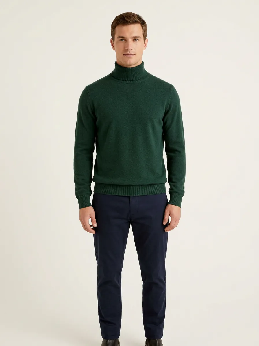 Men's Modern Everyday Ribbed Knit Turtleneck Sweater