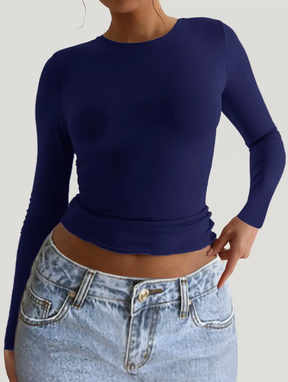 Slim Fit Long Sleeve Layering Top