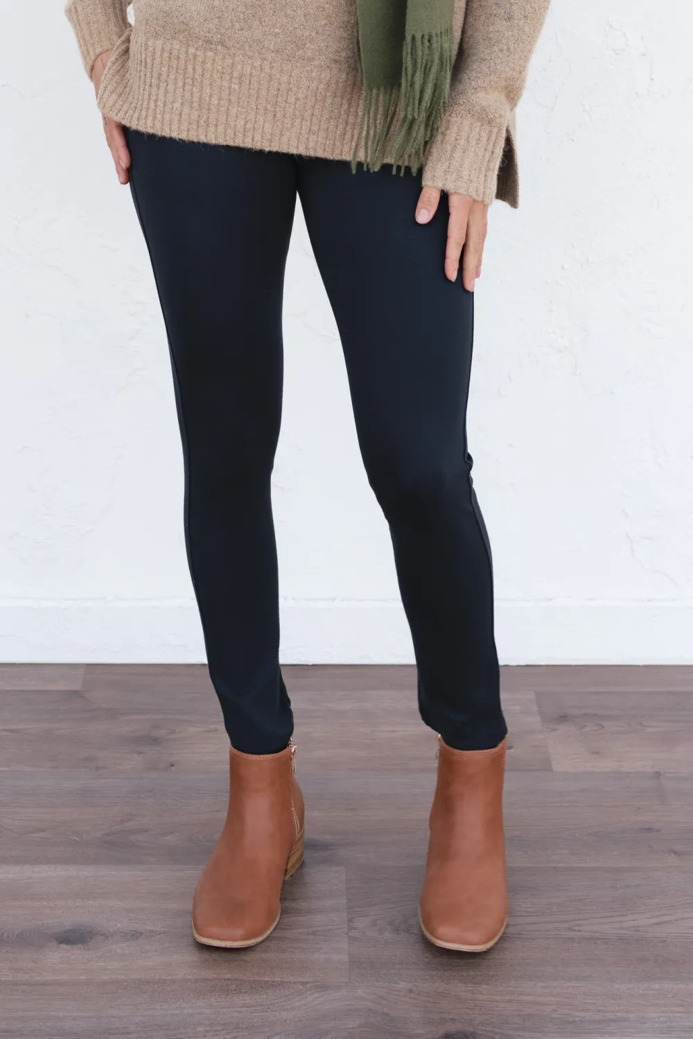 Elastic Waist Tapered Ankle Length Pants