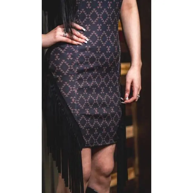 Classic Fringe Detail Everyday Casual Dress